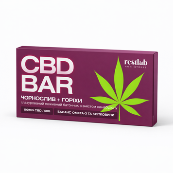 Батончик CBD BAR &laquo;Чорнослив + Горіхи&raquo; &ndash; 100 мг CBD 221 фото