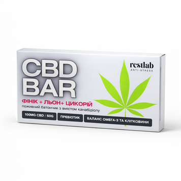 Батончик CBD BAR &laquo;Финик+Лен+Цикорий&raquo; &ndash; 100 мг CBD 221-2 фото