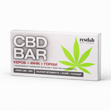 Батончик CBD BAR &laquo;Кероб + Фінік + Горіхи&raquo; &ndash; 100 мг CBD 221-3 фото
