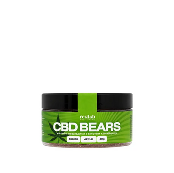 КБД яблучні желейні ведмедики CBD BEARS 500 мг, 40 г 200-1-1 фото