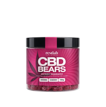 КБД вишневі желейні ведмедики CBD BEARS 2000 мг, 160 г 200-3-2 фото