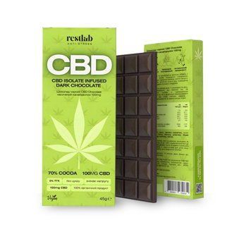 Темний шоколад CBD 100 мг, 70% какао 220 фото